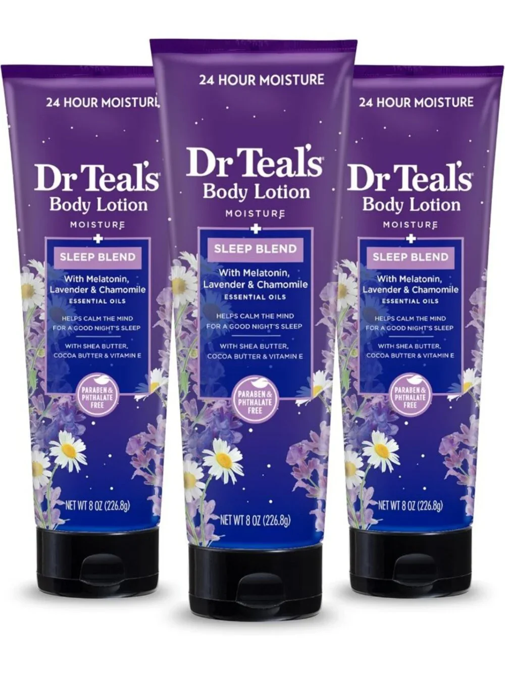 Sleep Body Lotion with Melatonin, Lavender & Chamomile - 24-Hour Moisture (3